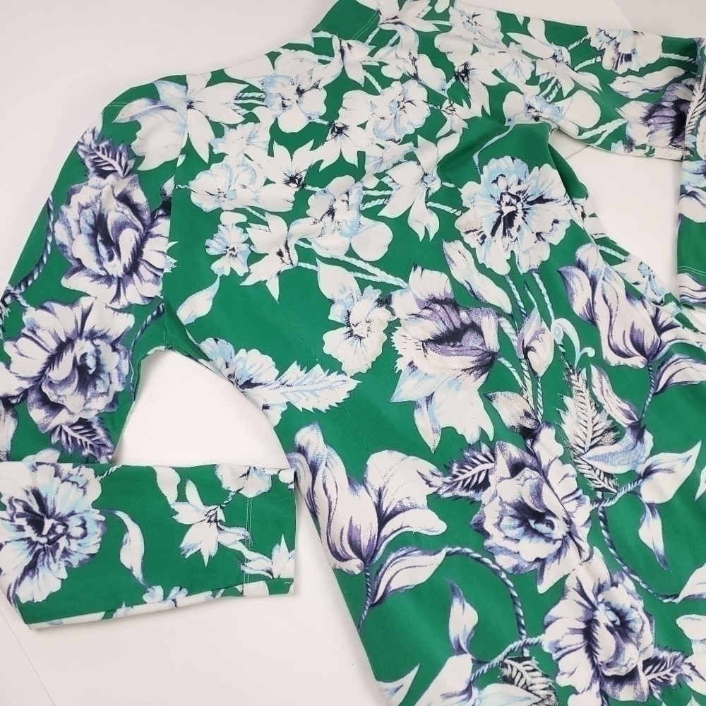 Soft Surroundings Green Floral Rouge Wrap Dress size Xs - Picture 10 of 13